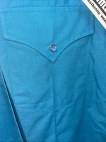 New Men’s ELY Cattleman Teal Long Sleeve Pearl 15.5 X 34 Medium B-103