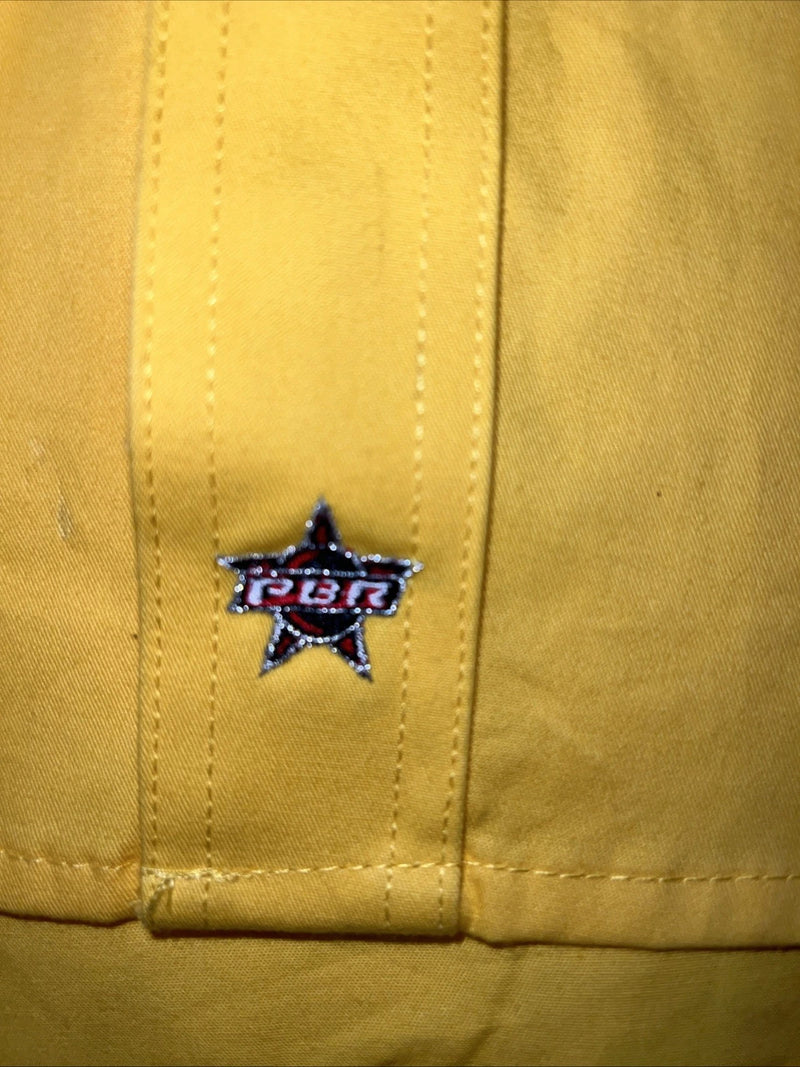 New Men’s Yellow Wrangler PBR Long Sleeve Button Up Shirt. Large P-62