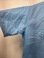 New Men’s ELY Cattleman Western Blue Short Sleeve Pearl Snap 16.5 Large X-18