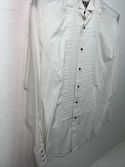 New Men’s ELY Tuxedo White Long Sleeve Button Up Small Shirt 3B-74