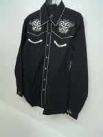 New Women’s Black Western Express Long Sleeve Button Up Shirt M #104276 3B-88