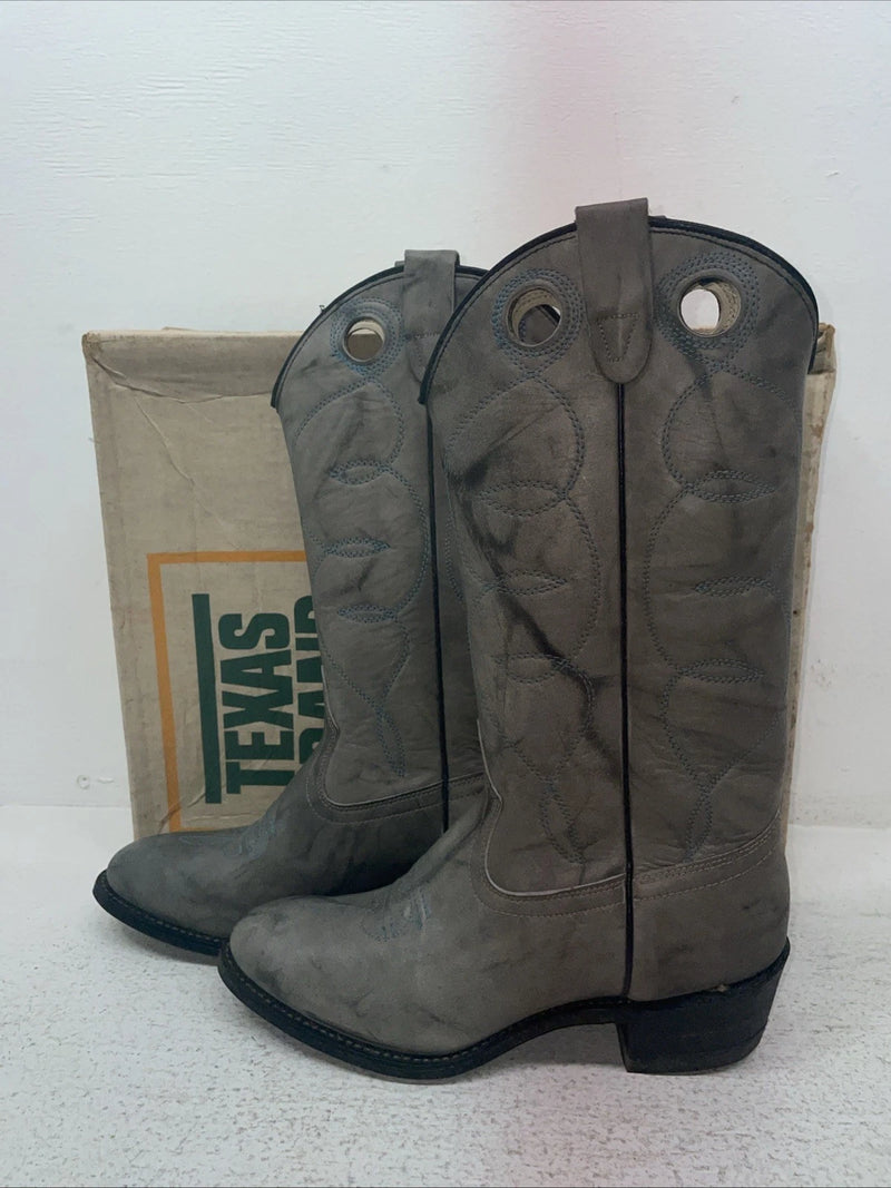 New Youth Gray Texas Brand Cowboy Boots. B 192 6 D. 2-148