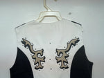 New Women’s Black White 1849 Authentic Ranchwear Cut Off Zip Up Vest M 3B-68