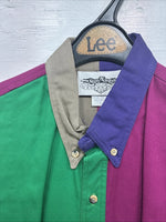 New Men’s San Angelo Multicolor Design Long Sleeve Button Up Large V-76