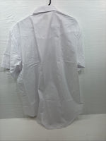 New Men’s ELY Cattleman White Short Sleeve Pearl Snap 18 2XL F-57