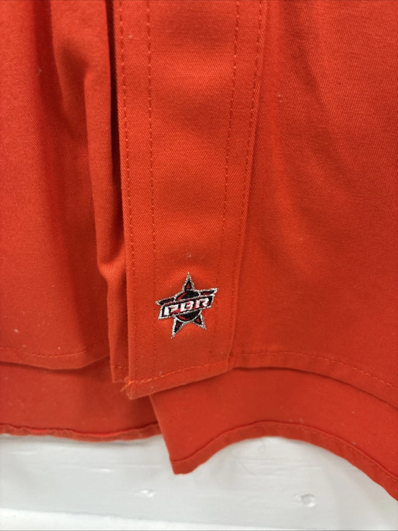 New Men’s Wrangler PBR Orange Long Sleeve Button Up XL J-27