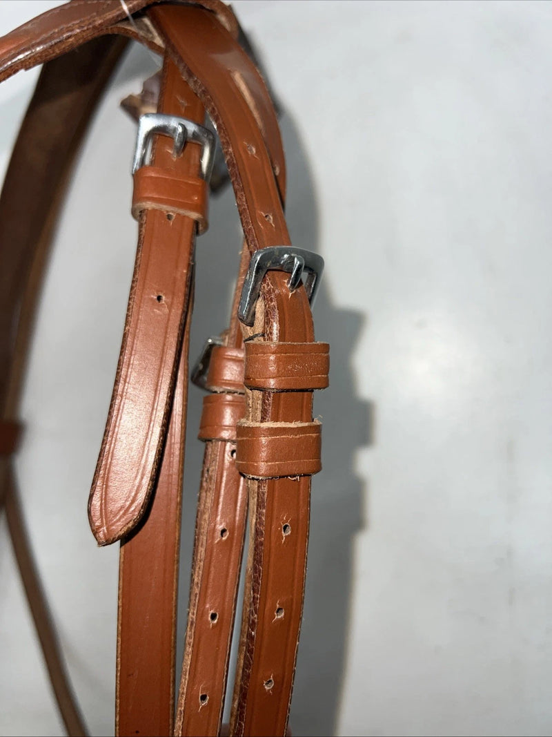 New Tough 1 Leather Brown Square Raised English Bridle And Reins #20-7556 Y-34