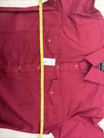 New Men’s White Horse Burgundy Short Sleeve Pearl Snap Large CC-44