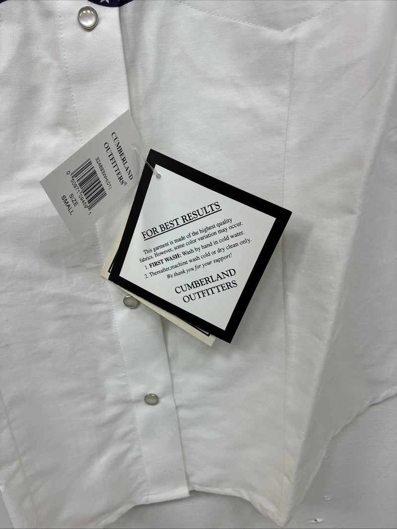New Women’s Cumberland White Designed Short Sleeve Pearl Snap MM-70