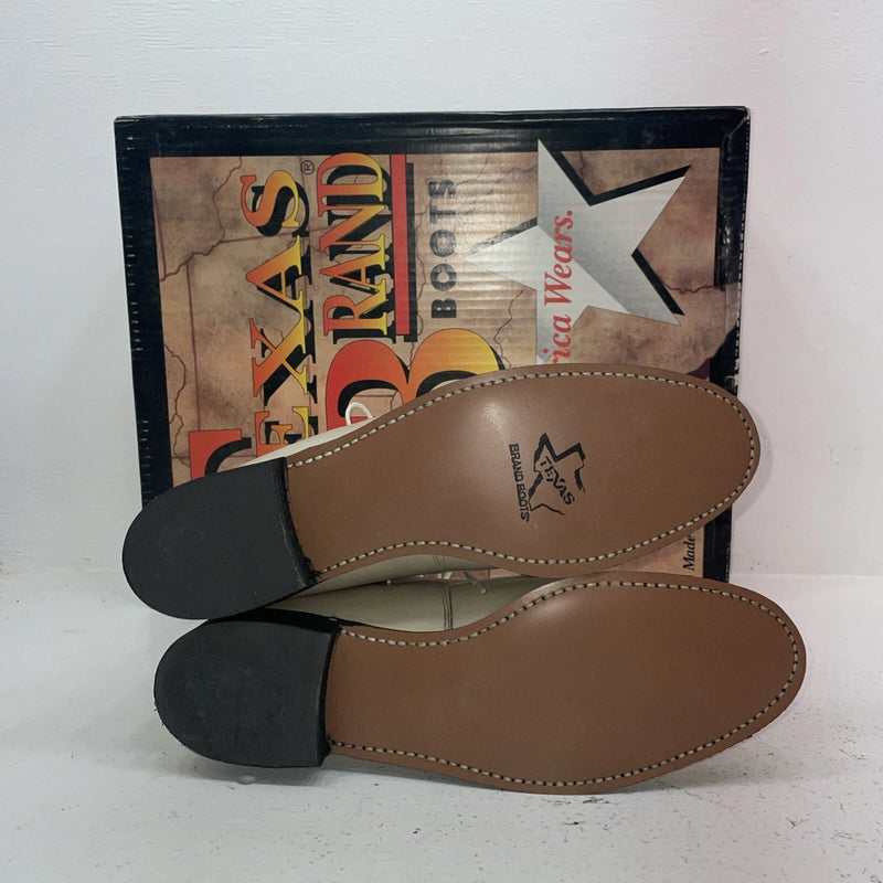 New Women’s Cream Lace Up Texas Brand Cowboy Boots. 4469 10 M. 15-151