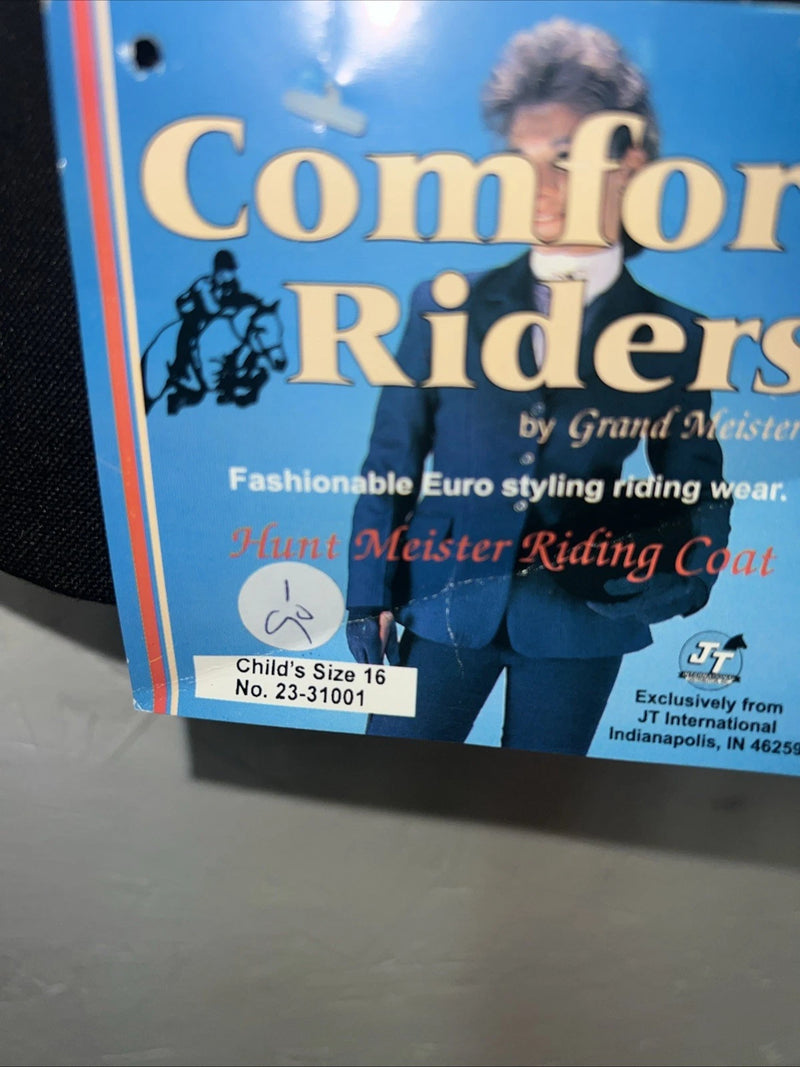 New Children’s Black Comfort Riders Show Jacket 16 #23-31001 II-605