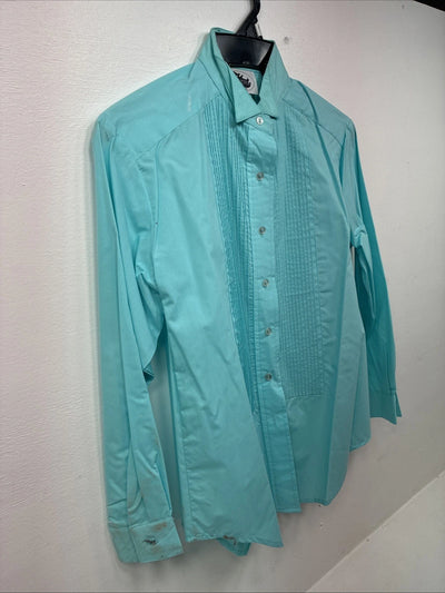 New WC Teal Long Sleeve Button Up English Shirt Size 8 DD-69