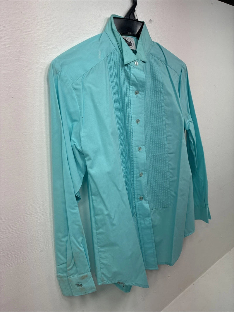 New WC Teal Long Sleeve Button Up English Shirt Size 8 DD-69