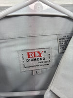 New Men’s ELY Diamond Gray Eagle Design Long Sleeve Pearl Snap Large CC-64