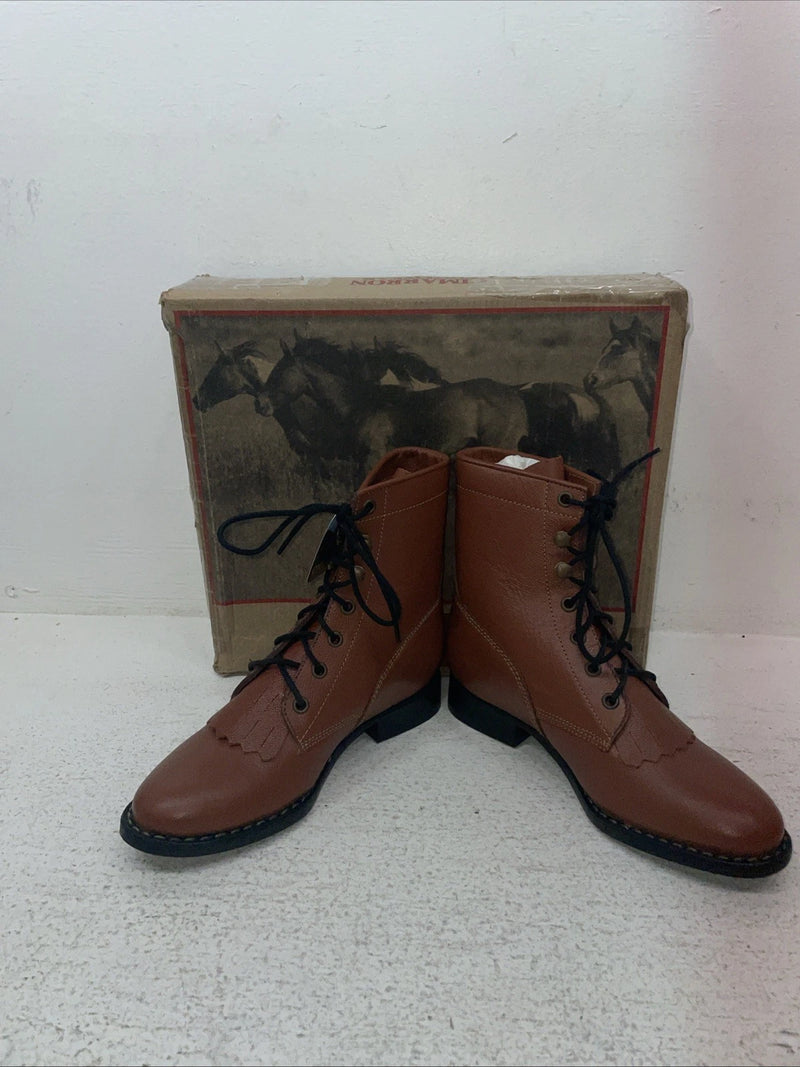 New Brown Lace Up Cimarron Cowboy Boots. 2210100-02 13.5 13 1/2 D. 23-85