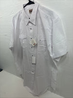 New Men’s ELY Cattleman White Short Sleeve Pearl Snap 18 2XL F-57