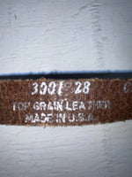New Brown Genuine Leather Chambers Silver Pendent 28” Belt #3001 JJ-58