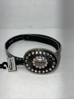 New Black Nocona Genuine Leather Bling Belt Large #N3424601 W-15