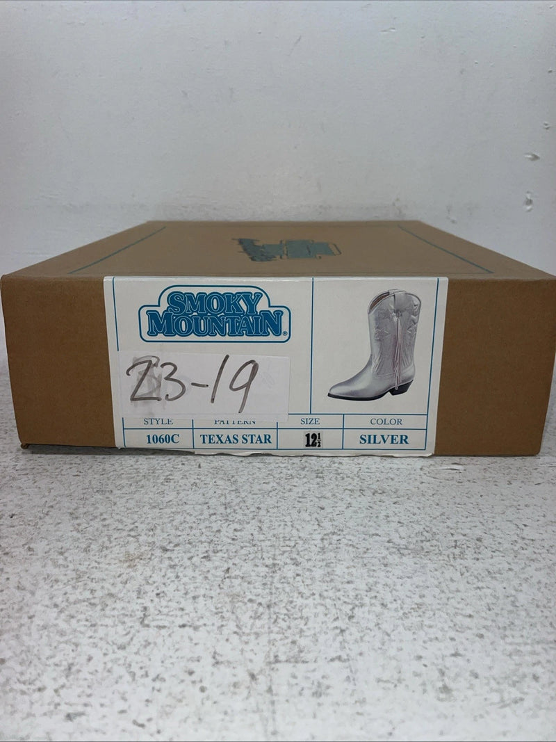 New Kids Silver With Fringe Smoky Mountain Cowboy Boots. 12.5 12 1/2. 23-19.