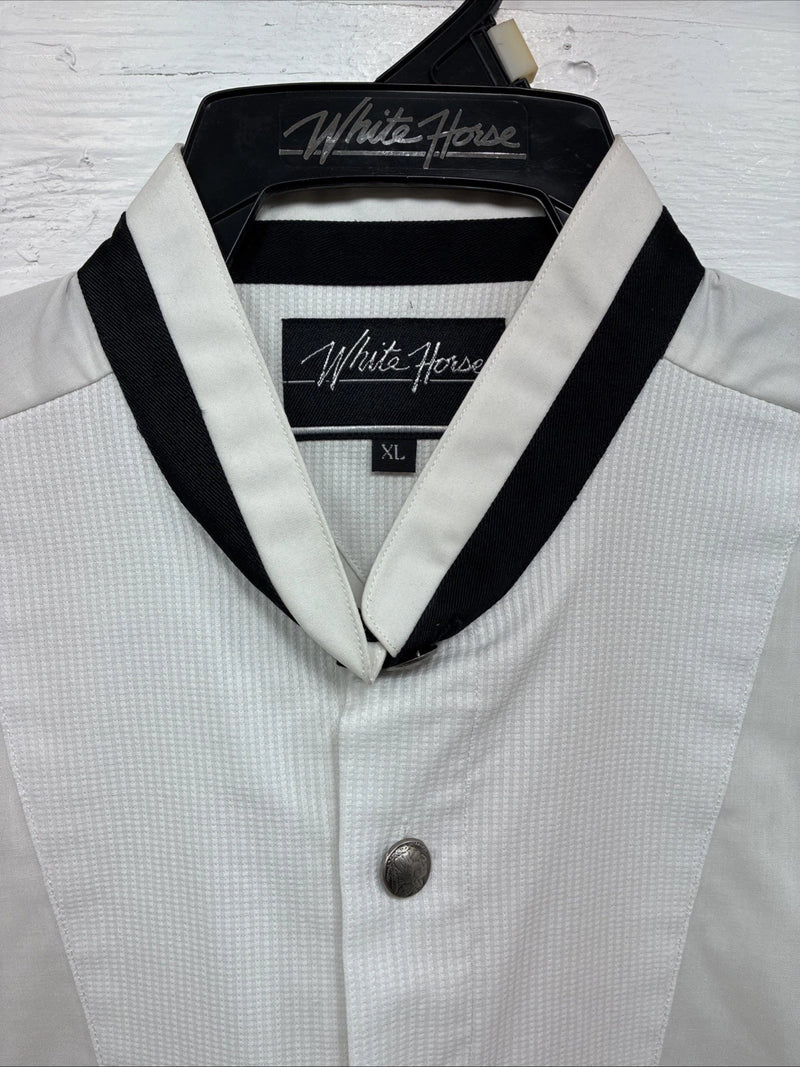 New Men’s White Horse White Tux Long Sleeve Button Up Undershirt XL H-87