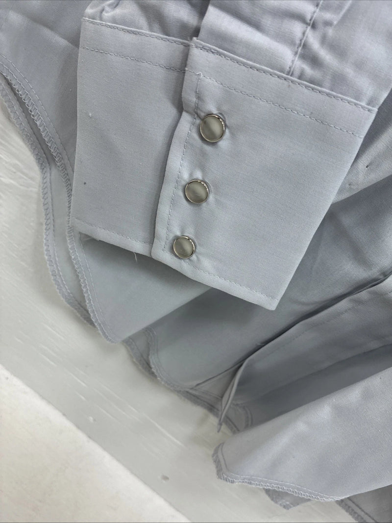 New Men’s Champion Western Gray Plaid Long Sleeve Pearl Snap 15 Medium AA-76