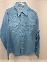 New Men’s Dickson Jenkins Blue Long Sleeve Pearl Snap 16 Large AA-118