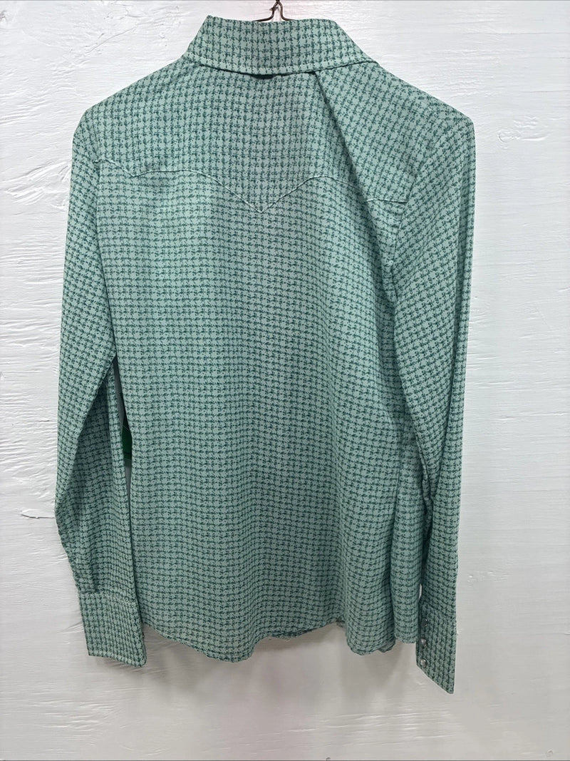 New Women’s Dickson Jenkins Green design Long Sleeve Pearl Snap Small DD-44