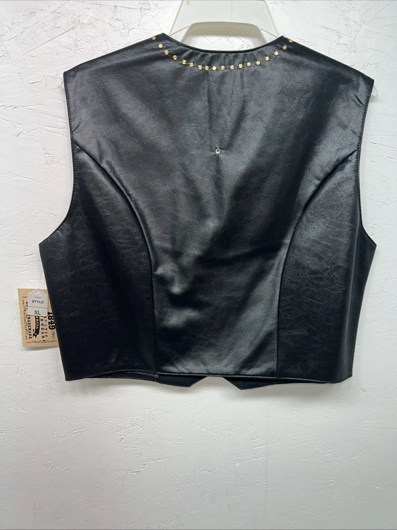 New Women’s Black 1849 Authentic Ranchwear Western Show Vest XL WW-64