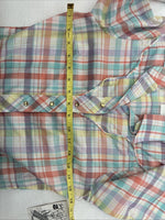 New Girls Dickson Jenkins Pink Plaid Long Sleeve Pearl Snap Size 28 DD-124