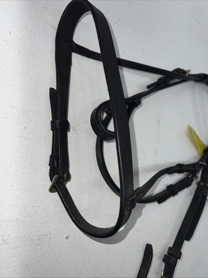 New Silver Fox Black Leather Point English Bridle #20-1189-2 W-5