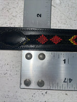 New Black Genuine Leather Chambers Beaded 32” Belt #30175 Z-29
