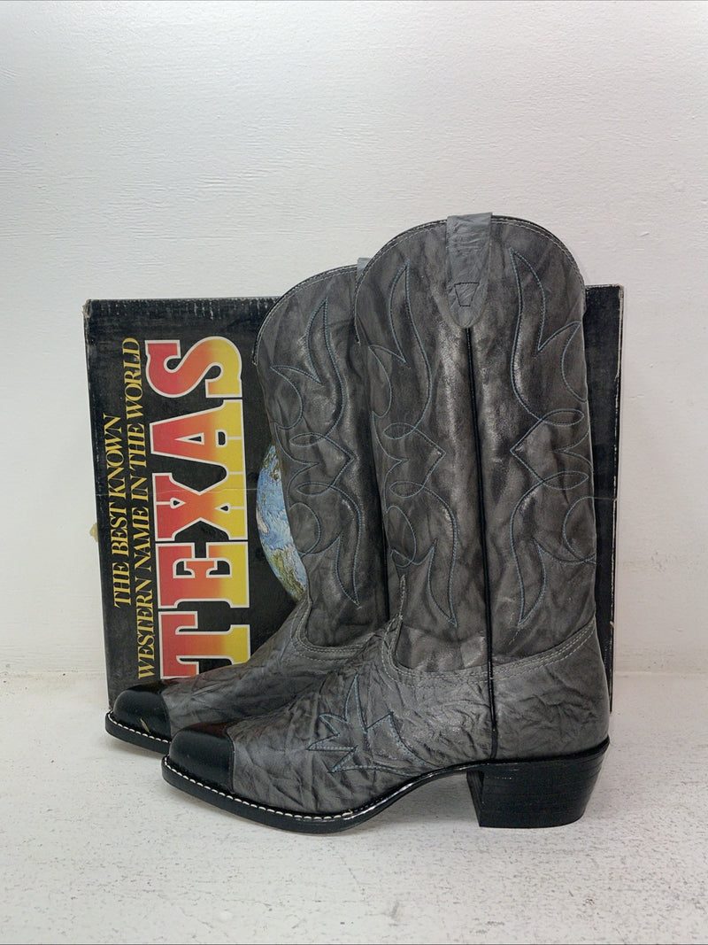 New Men’s Gray Texas Brand Cowboy Boots. 1082 9 D. 4-26
