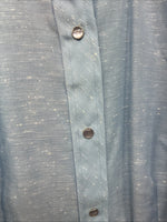 New Kids Dan River Blue Deigned Long Sleeve Pearl Snap Size 8 LL-62