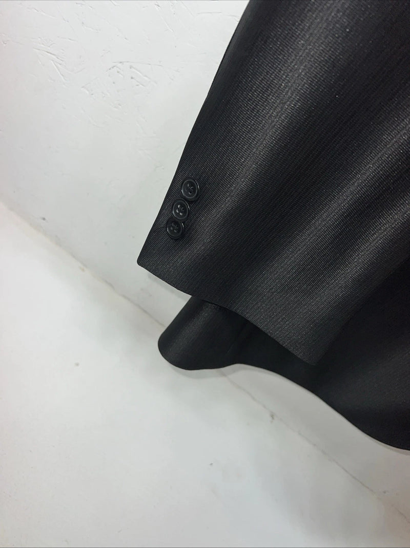 New Men’s Black Circle S Long Suit Coat 46L #CC5091 WW-58