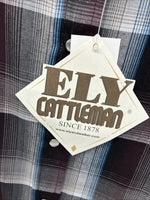 New Men’s ELY Cattleman Multiple Color Flannel Long Sleeve Pearl Snap 4XL E-83