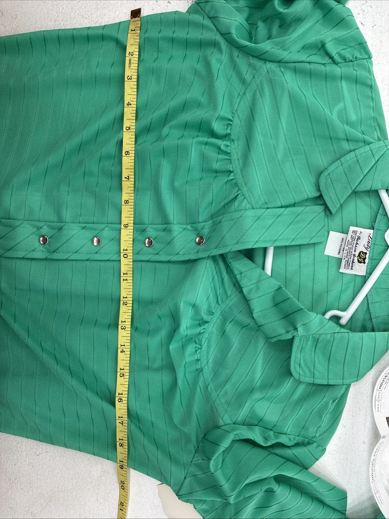 New Women’s Dickson Jenkins Green Long Sleeve Pearl Snap Size 34 MM-94