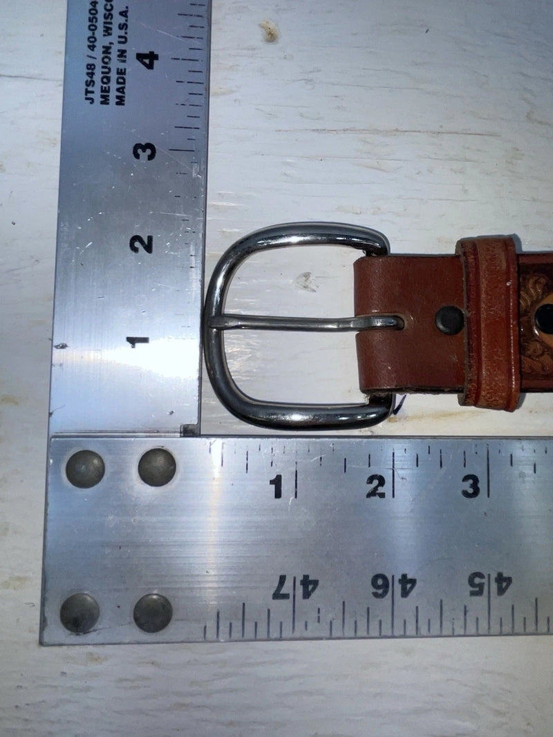 New Brown Genuine Leather Chambers Tooled 34” Belt #6412-75 Z-107