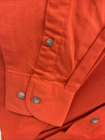 New Men’s Wrangler PBR Orange Long Sleeve Button Up Medium K-36
