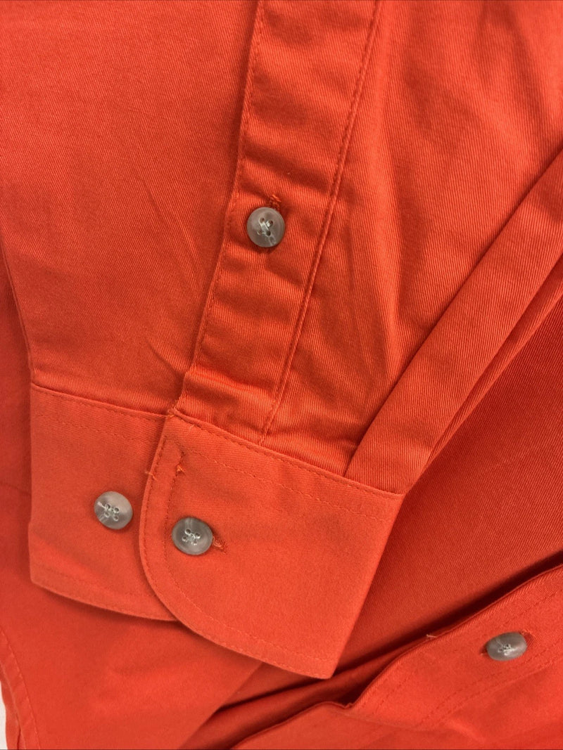 New Men’s Wrangler PBR Orange Long Sleeve Button Up Medium K-36