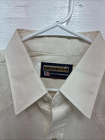 New Men’s Panhandle Slim Off White Design Long Sleeve Pearl Snap 17.5 XL T-18
