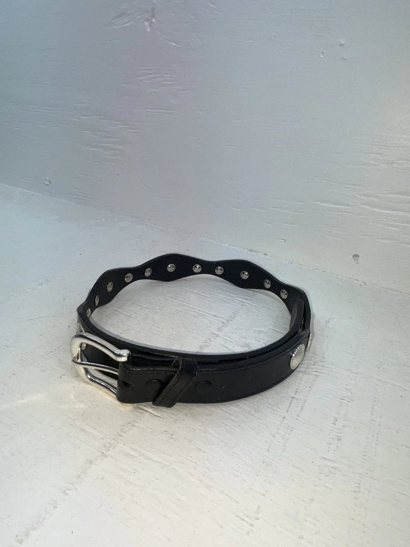 New Black Genuine Leather Nocona Silver Pendent 24” Belt #N4412001 NN-66
