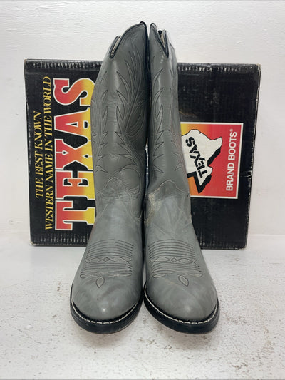 New Men’s Gray Texas Brand Cowboy Boots. 7499 10.5 10 1/2 D. 7-80