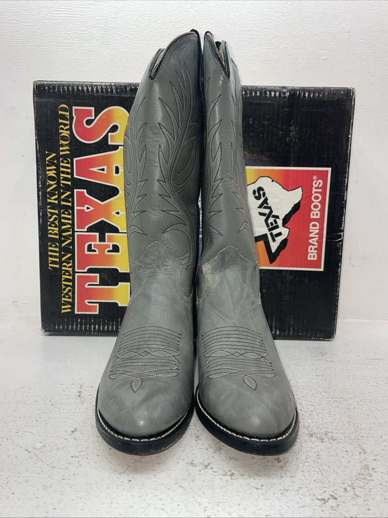 New Men’s Gray Texas Brand Cowboy Boots. 7499 10.5 10 1/2 D. 7-80