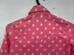 New Women’s Rockmount Pink Polkadot Long Sleeve Pearl Snap Size 30 YY-24