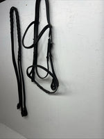 New Silver Fox Black English Snaffle Bridle BB-18 