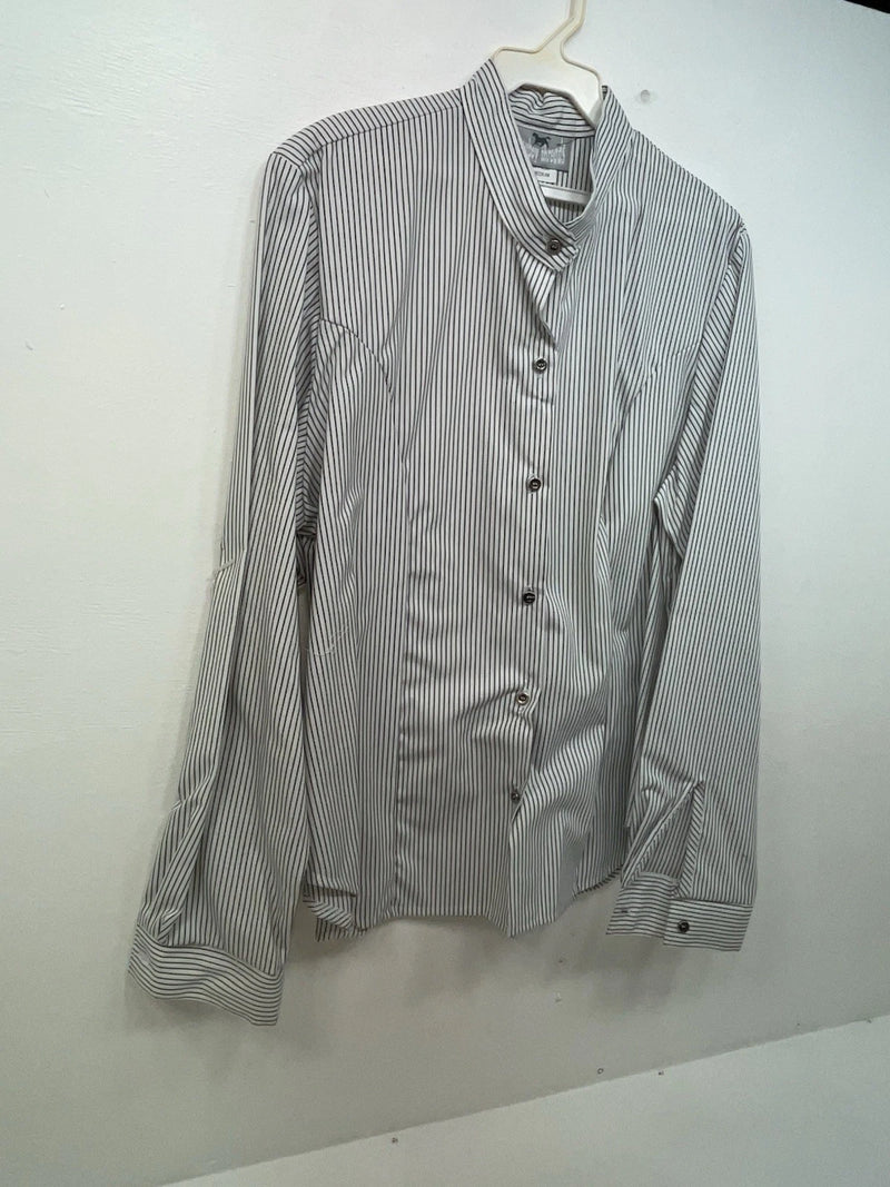 New Women’s Black Striped Cowboy Threads Long Sleeve Button Up Shirt M 3B-90