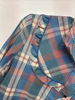 New Girls Panhandle Slim Blue Pink Plaid Long Sleeve Peal Snap Size 6 DD-67