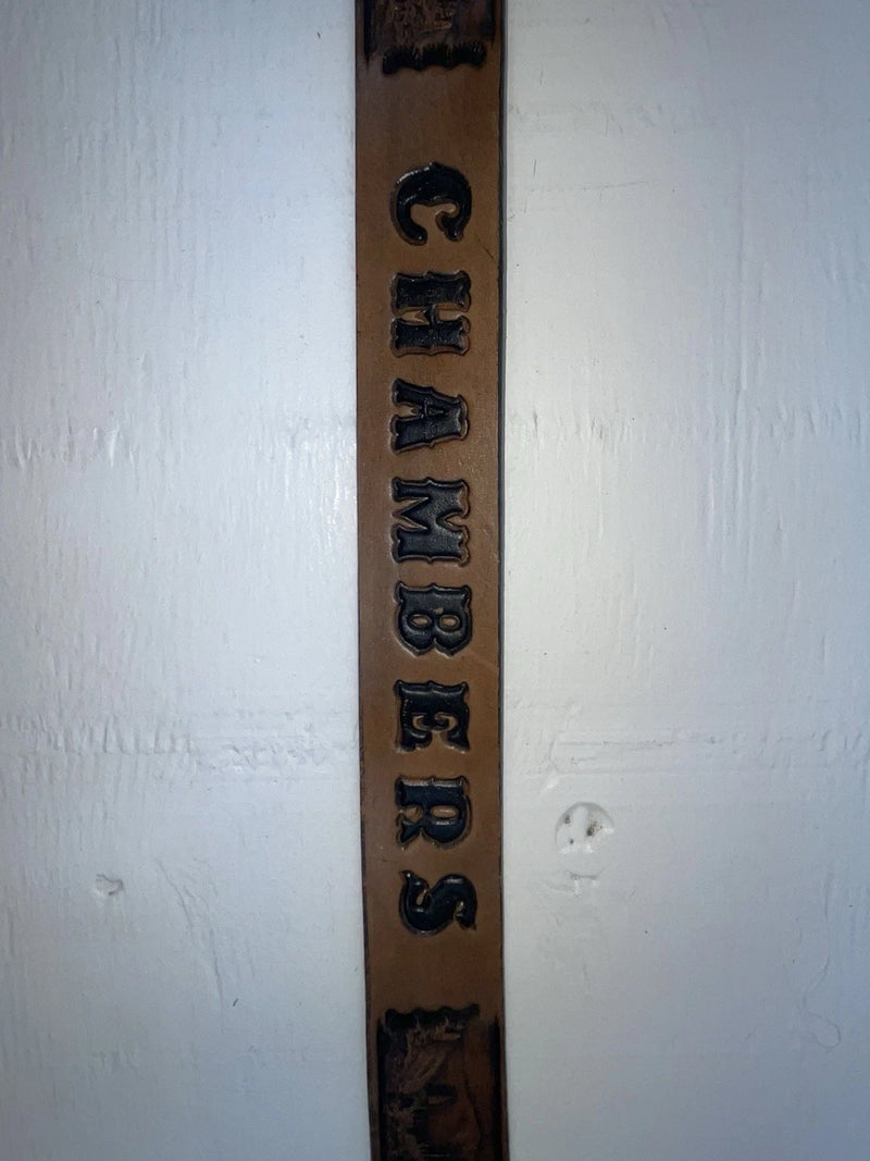 New Brown Genuine Leather Chambers Tooled 34” Belt #6381/13 Z-131