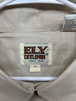 New Men’s ELY cattleman Tan Simple Short Sleeve Pearl Snap 18 2XL H-31