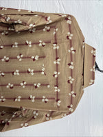 New Men’s ELY Plains Tan Red Floral Long Sleeve Pearl Snap 15.5 Medium X-109